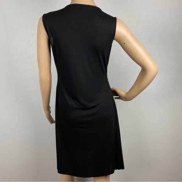NEW ALLSAINTS BLACK JERSEY TIE-WAIST MINI DRESS - Picture 6 of 7